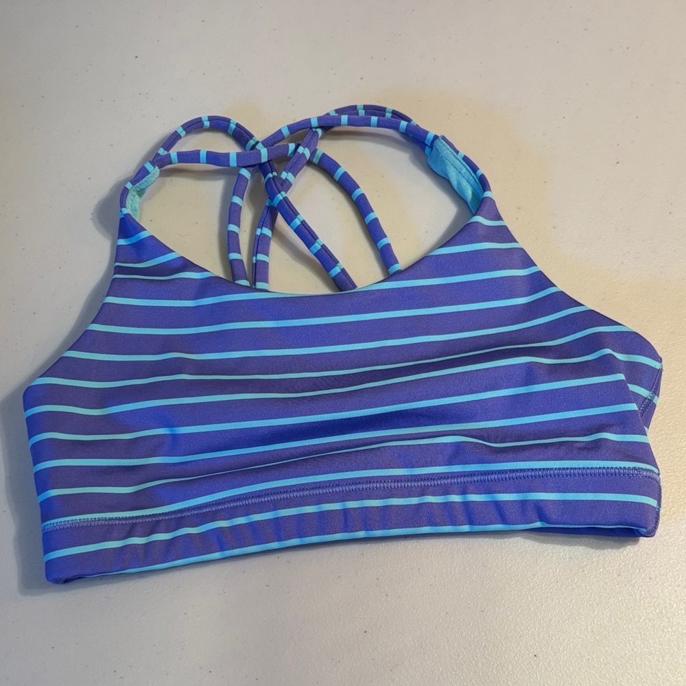 Athleta Kids Striped Blue and Purple Top